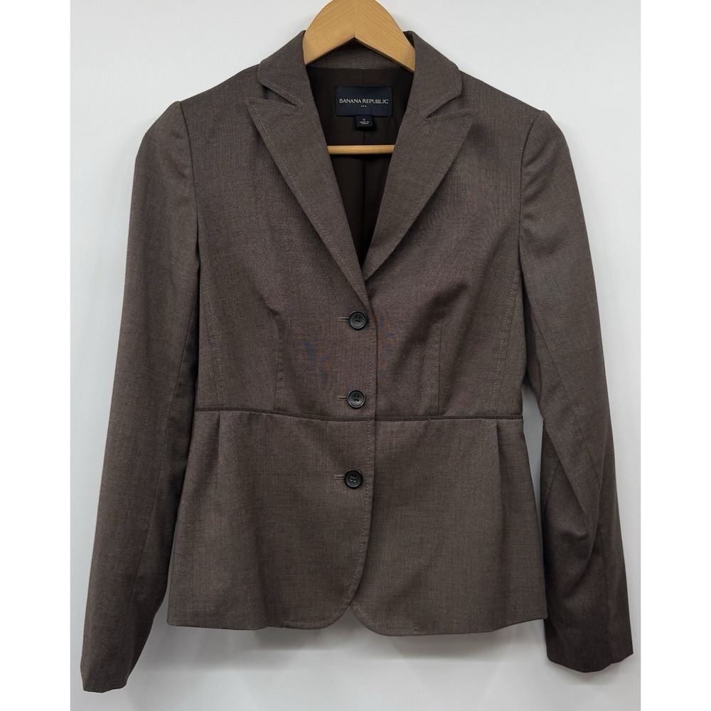 Banana Republic Peplum Blazer Jacket Women's SZ 0 Structured Office Career NWOT